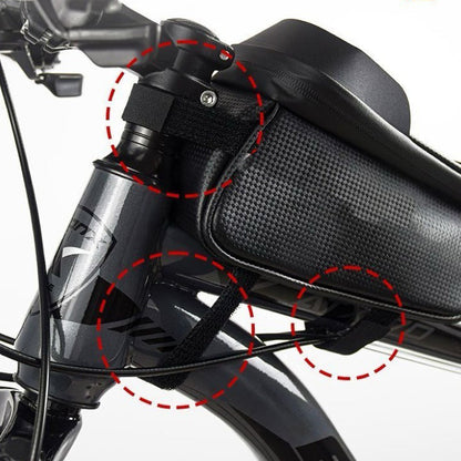Bicycle front beam bag, waterproof mountain bike front bag, mobile phone storage, cycling hanging bag, road bike upper tube saddle bag, waterproof multifunctional storage bag, sports cycling mobile phone bag