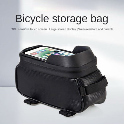 Bicycle front beam bag, waterproof mountain bike front bag, mobile phone storage, cycling hanging bag, road bike upper tube saddle bag, waterproof multifunctional storage bag, sports cycling mobile phone bag